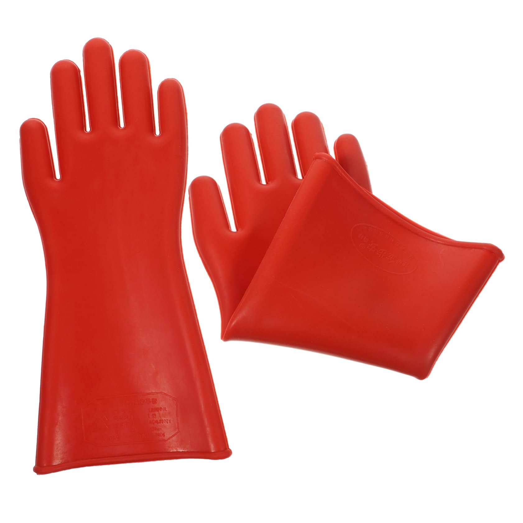 Operitacx Guantes Aislantes de Goma Roja para Electricista, Alta Tensión, Resistentes al Desgaste, Protección para Trabajo Industrial y Servicio en Campo