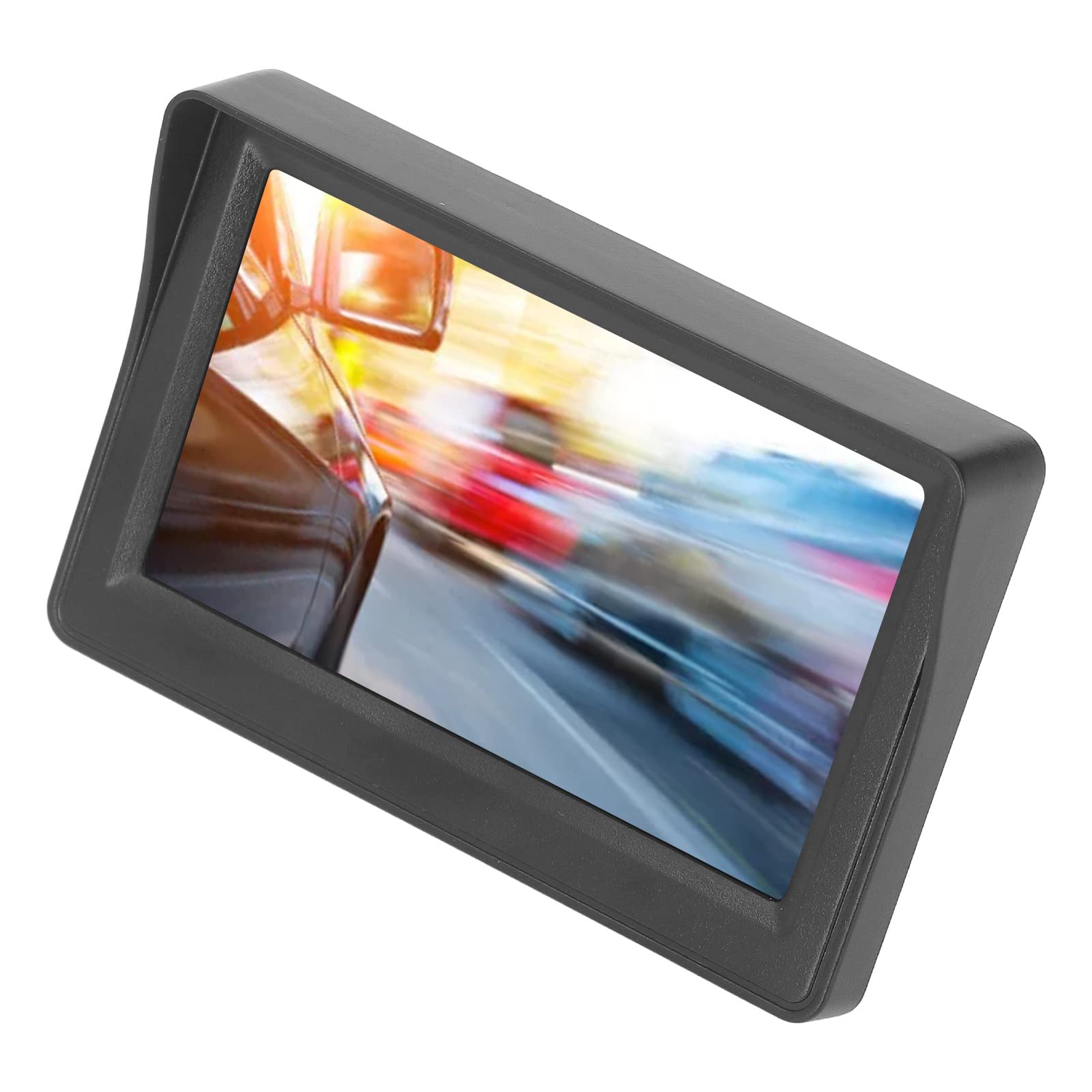 Caméra de recul, Kit de Moniteur 4,3 Pouces, système de stationnement avec Vue arrière pour Voiture, Vision Nocturne étanche pour Camping-Car, remorques, camions, Pickups (Caméra à Trou Rond)