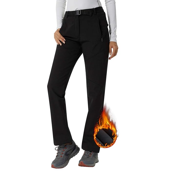 fleece lined trousers women's