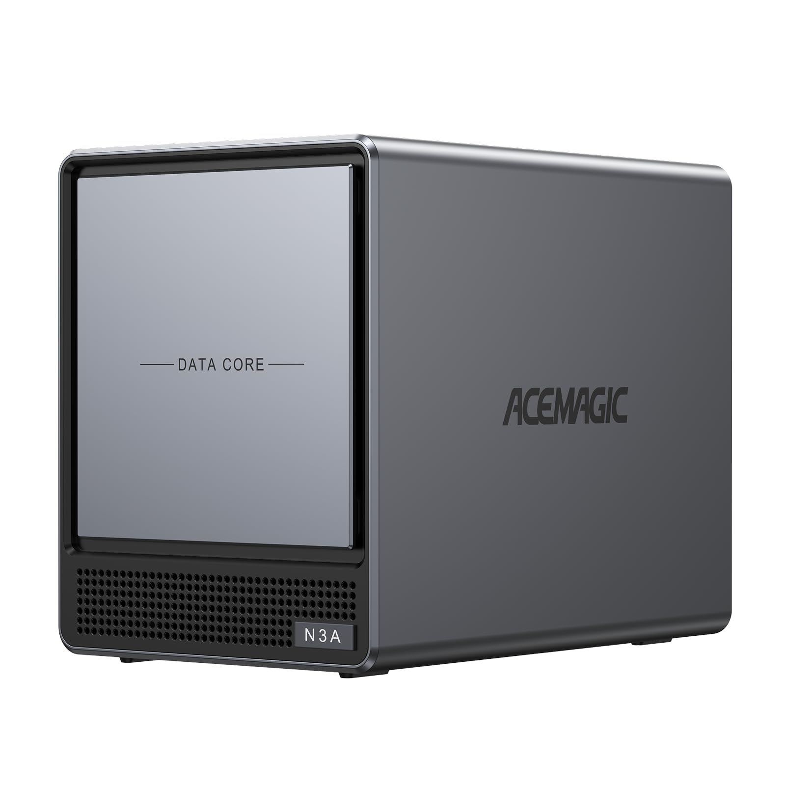 ACEMAGIC N3A NAS Server 4-Bay, AMD Ryzen R2544, 8GB DDR4 & 128GB SSD, 4x3,5" HDD,2xM.2 NVMe, 2,5GbE LAN, Leiser Netzwerkspeicher & Heimcloud für Homeoffice, Medienstreaming & Backup (ohne Festplatte)