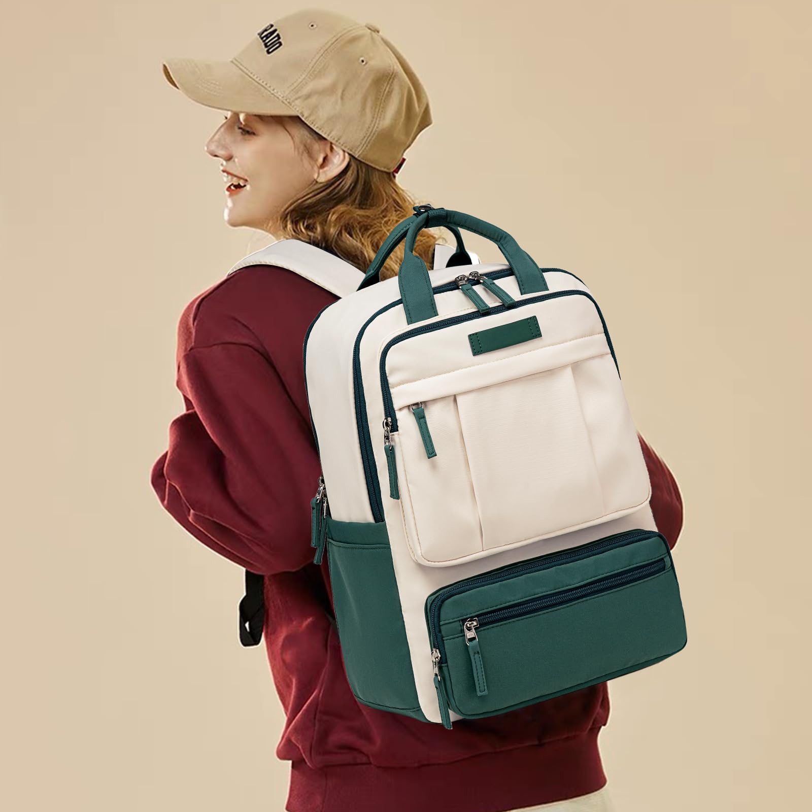 Bluboon Laptop Backpack for Women Waterproof Carry On Backpack Work Business Travel Bookbag Fashion College Schoolbag Fits 15.6 Inch Laptop Bag