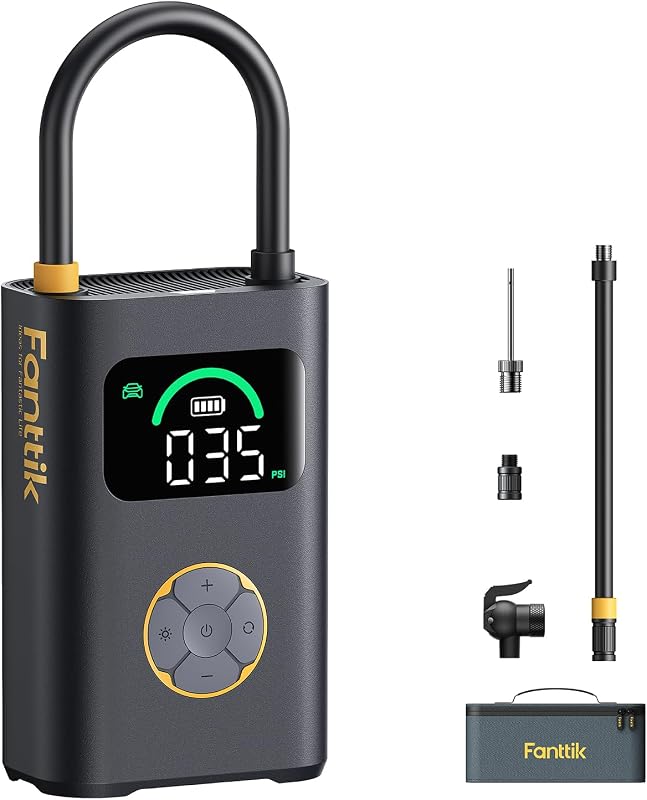 X10 Pro Max 150PSI Tire Inflator for SUV, 36s Fast Inflate Air Pump | Portable, Cordless, with Presta&Schrader Valve, Storage Design, Powerful Battery for SUV, Cars, Motorcycles, Bikes, Balls