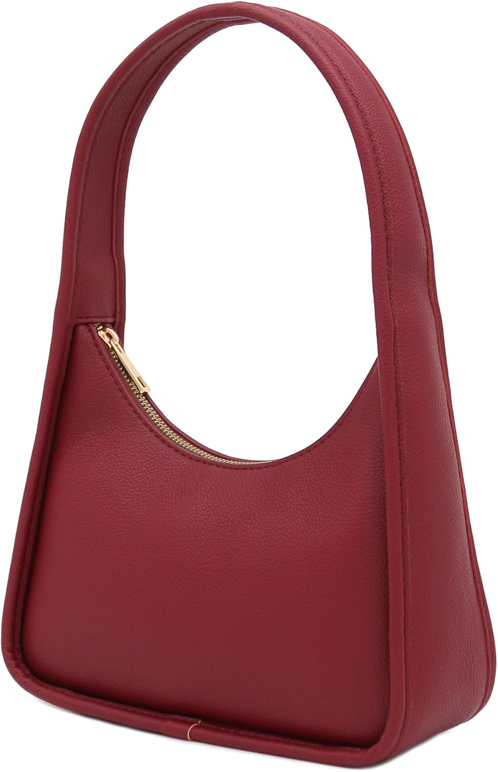 FashionPuzzle Small Minimalist Shoulder Bag for Women, Faux Leather Underarm Purse, Chic Top Handle Handbag for Everyday