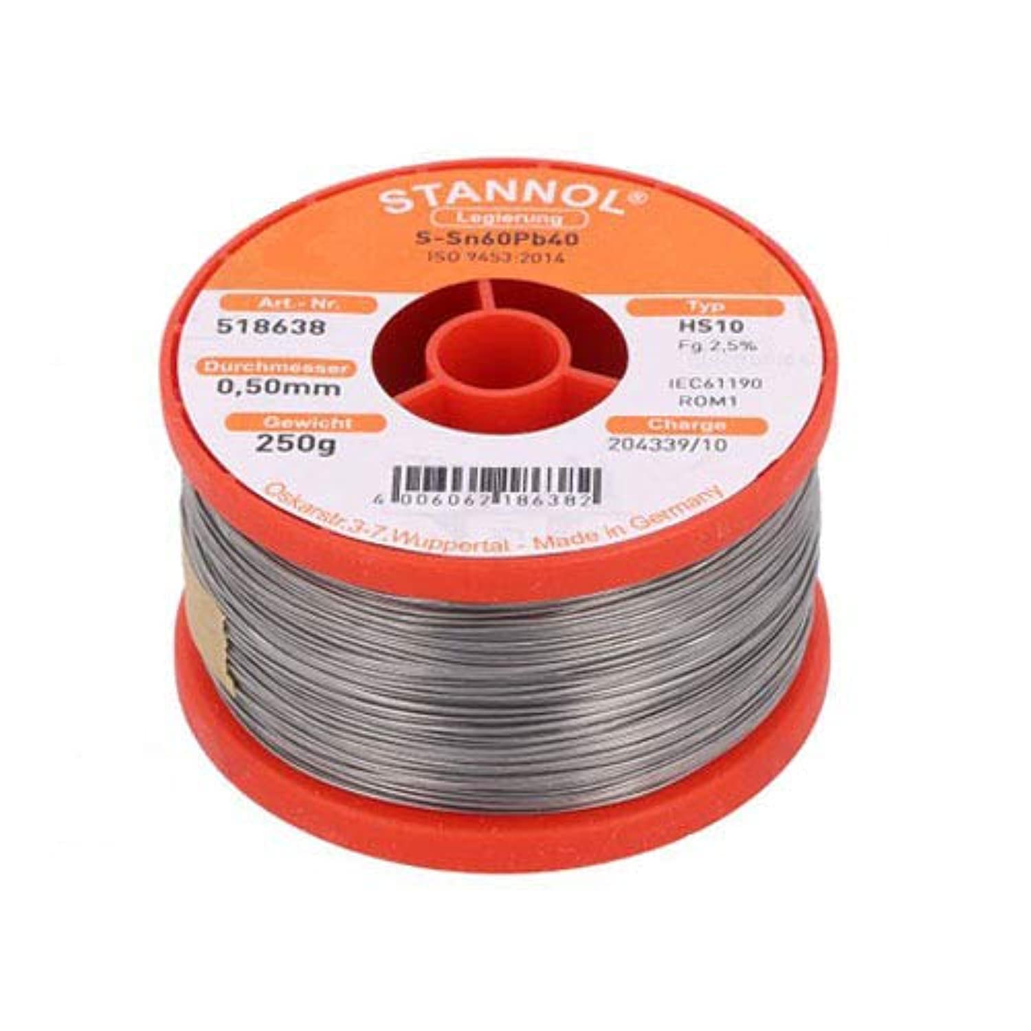Stannol SN60PB40 HS10 Solder Wire ( 2.5%, 0.5, 250g)