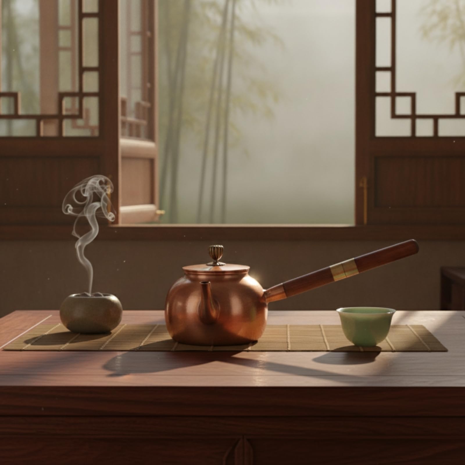 Tetera Cobre Tetera con Mango Hervidor para Aficionados Al Té, Fu Zhu 06C