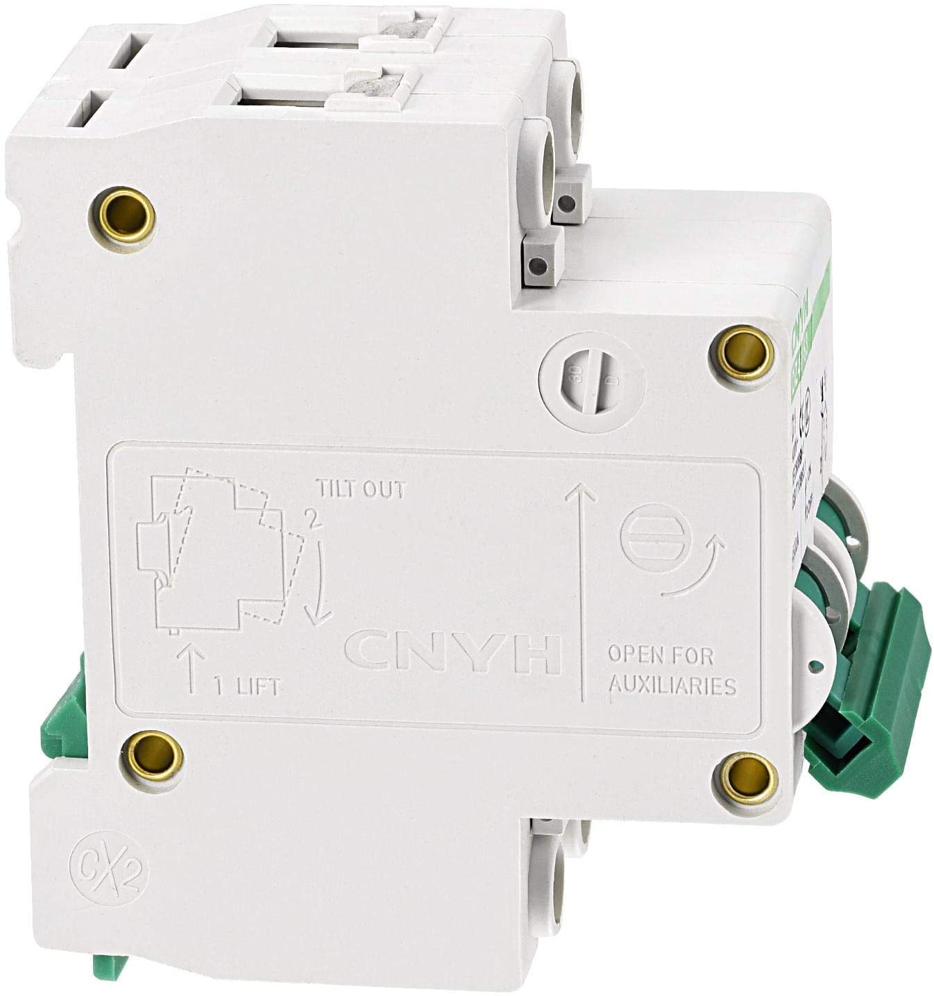 DZ47-63 Miniature Circuit Breaker – 2 Pole, 1A, 400V, C Curve, DIN Rail Mount