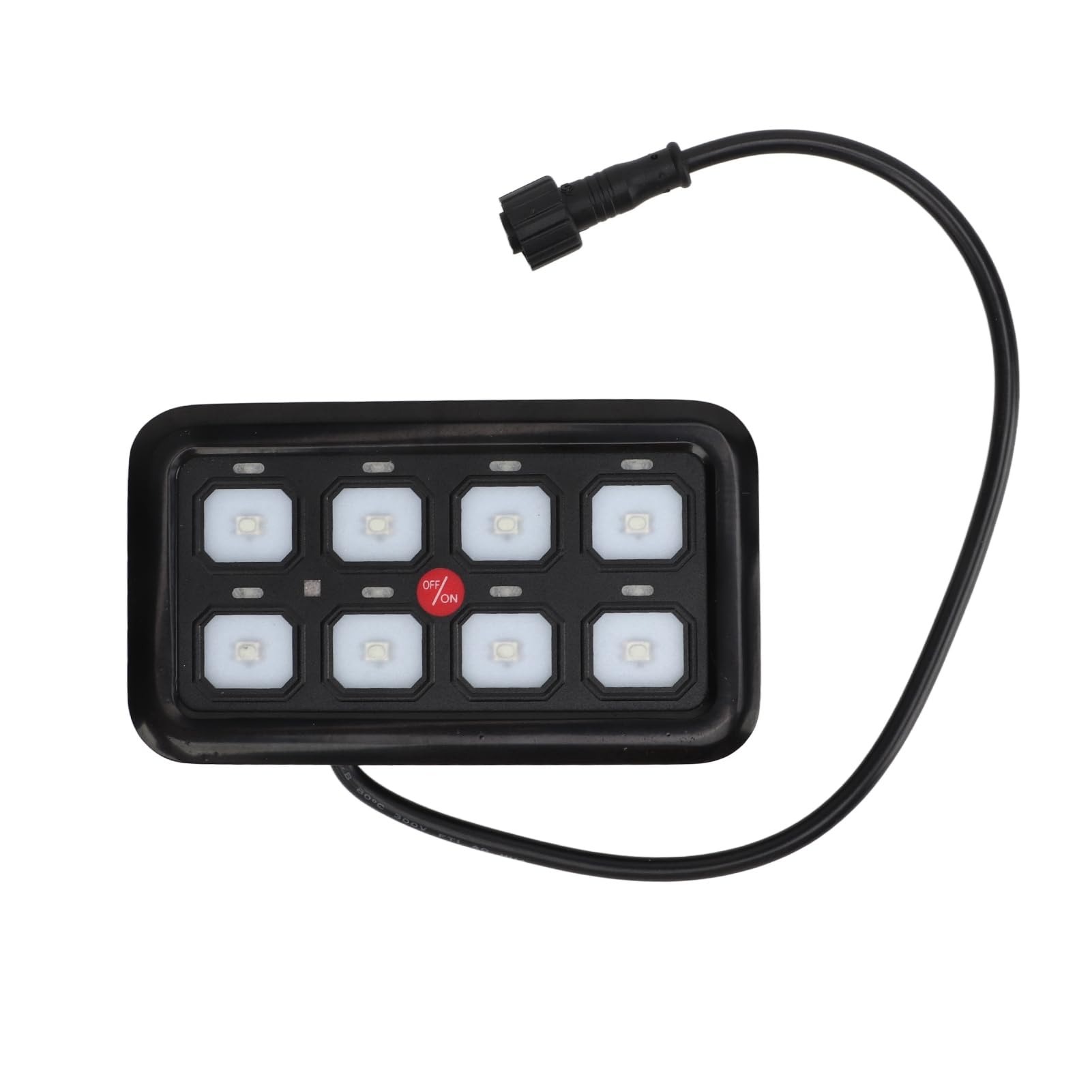 Ausla Panel PrzełącznikóW Samochodowych LED 8 Gang, Aluminiowy Dotykowy Panel Sterowania Samochodu 12 V do 24 V IP65 1500 W Rozpraszanie Ciepła Niebieskie Podświetlenie dla Ciężarówki Łódź ATV UTV Bus