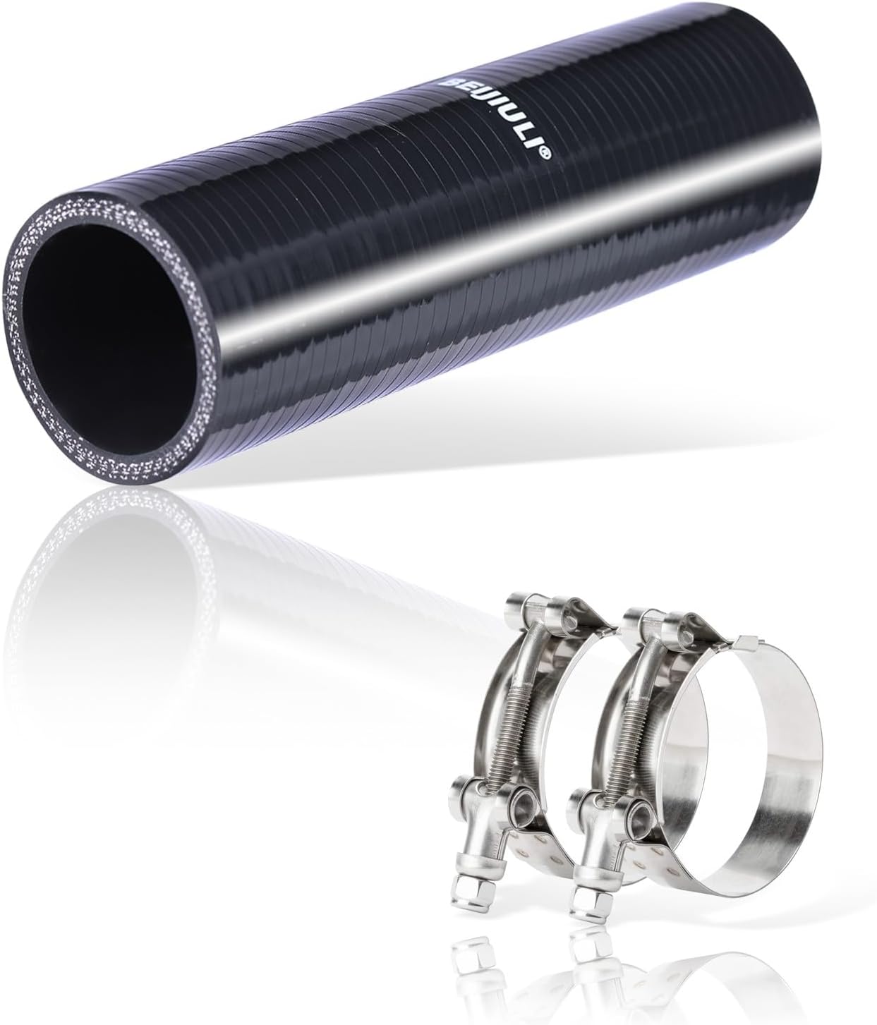 3"ID 6" Length Silicone Coupler Hose with 2 Stainless T-Bolt Clamp,Universal 4-Ply Reinforced Silicone Turbo Intercooler Pipe Coupler Intake Radiator Industrial Hydraulic Hose