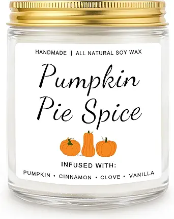 Homsolver Fall Candles, Pumpkin Cinnamon Spice Candle, Fall Candles Decorations for Home Gifts for Women Pumpkin Pie Spice Scented Candle Gifts