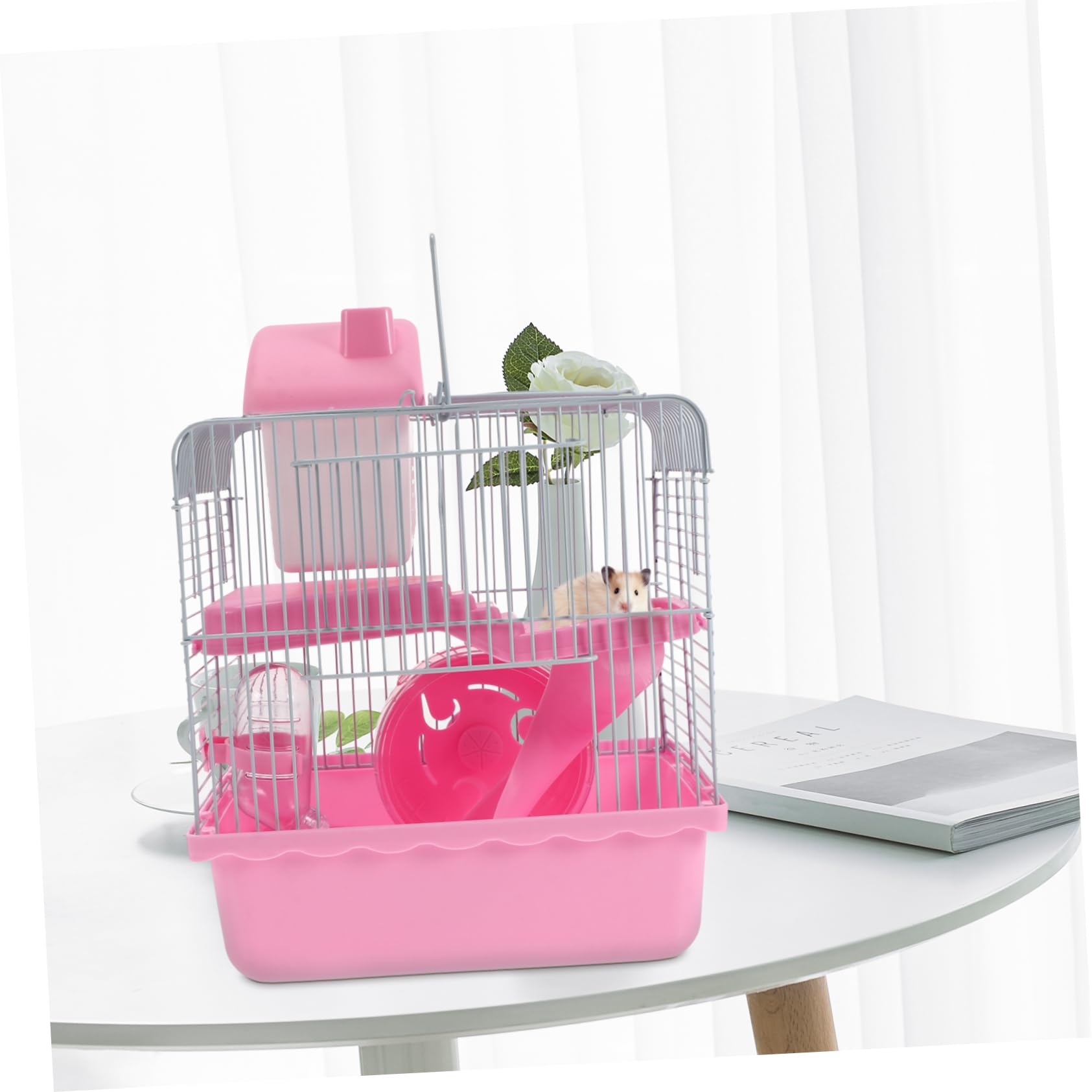 Toddmomy Cage à Hamster Double Couche en Plastique Rose, Petite Maison pour Hamster, Cachette pour Animaux de Compagnie, Jouet Rat, Usage Intérieur