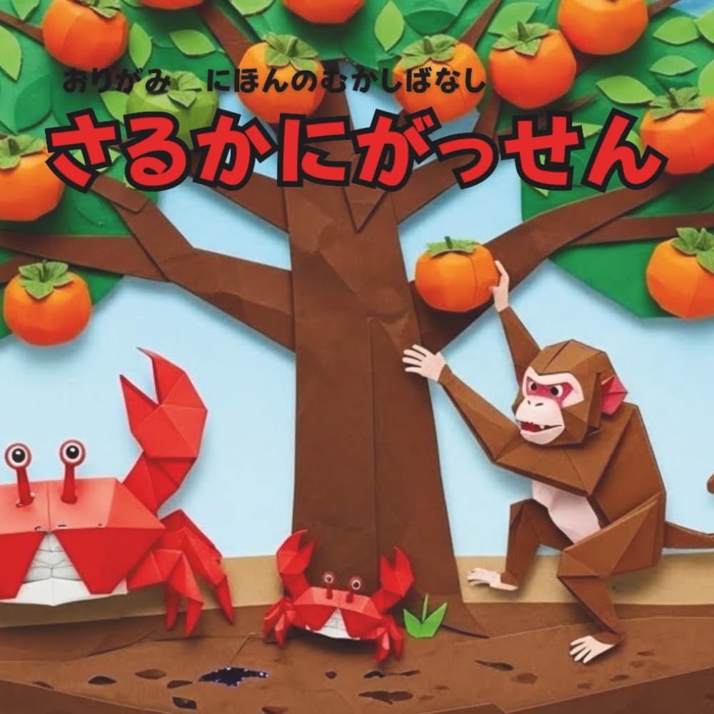 さるかにがっせん: おりがみ　にほんのむかしばなし