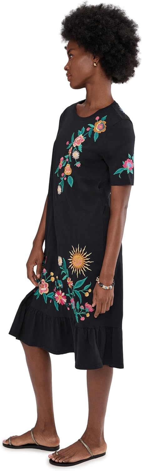 Johnny was Women's Ruffle Hem Knit Midi Dress - Ziviana