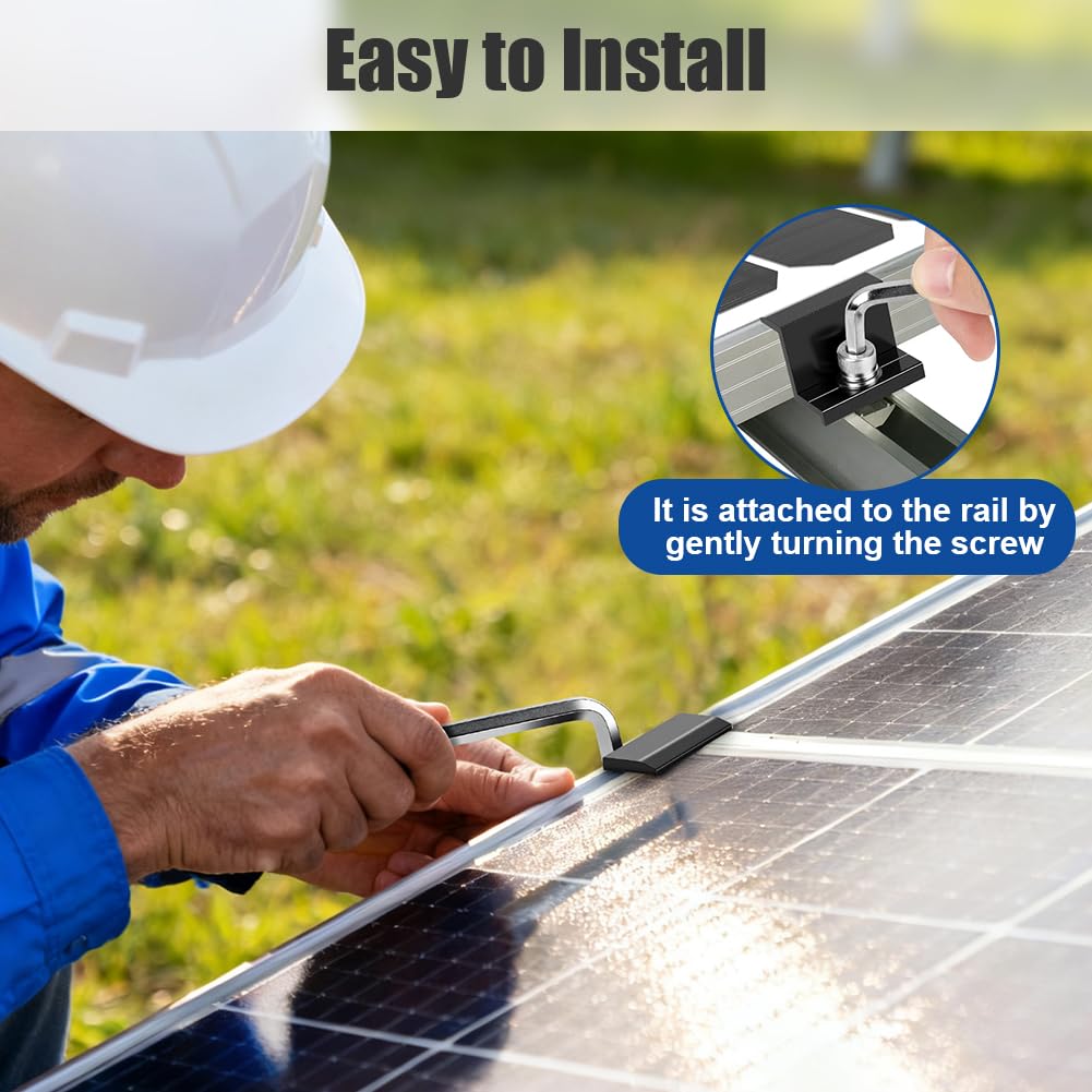 Kit Staffe Fotovoltaici 8 Pezzi per Montaggio su Tetto per Camper Barca Tetti