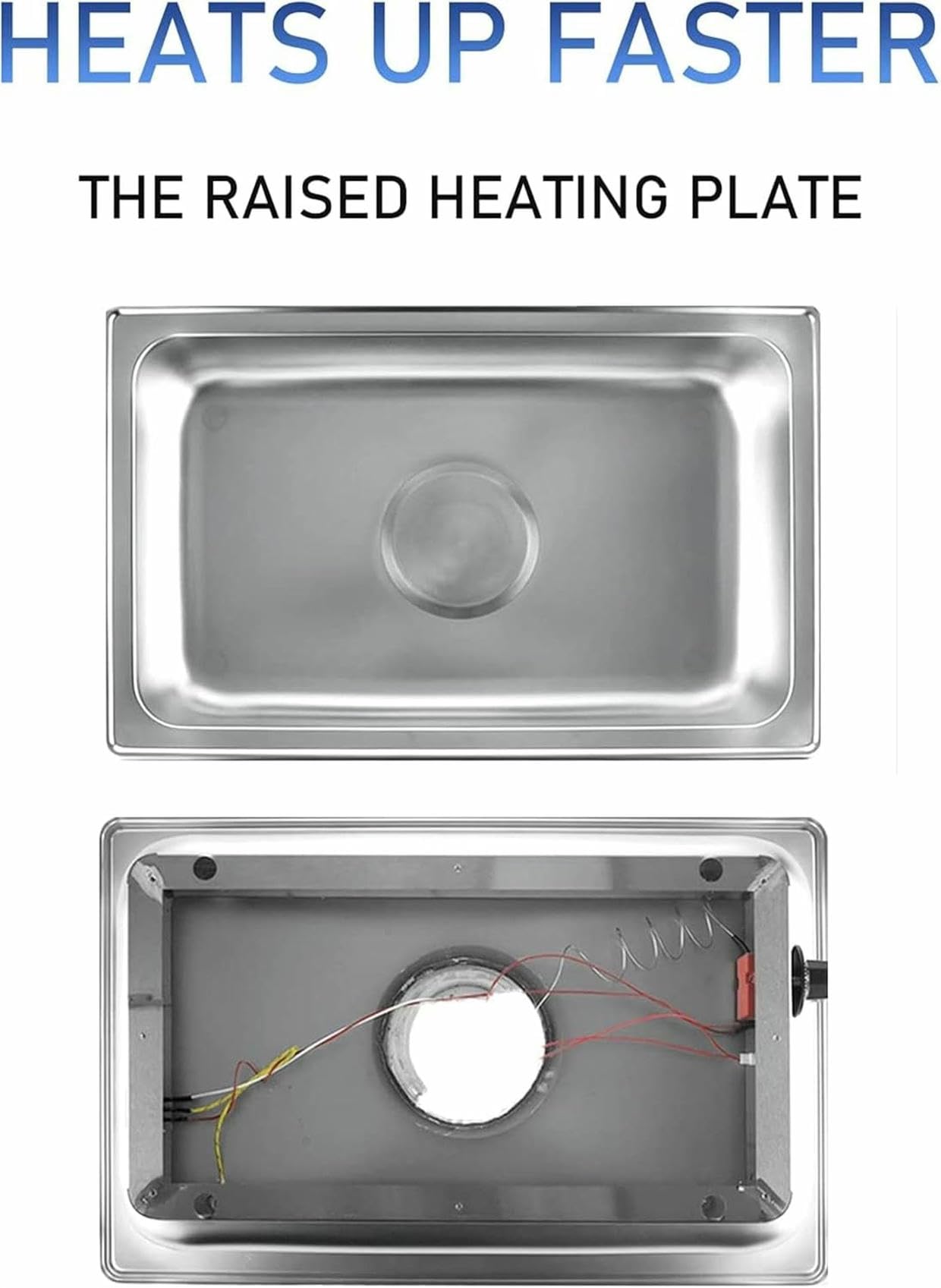 Calentador de buffet de acero inoxidable, 9 litros, ideal para catering, fiestas, hoteles, tamaño GN 1/1, perfecto para mantener la comida caliente
