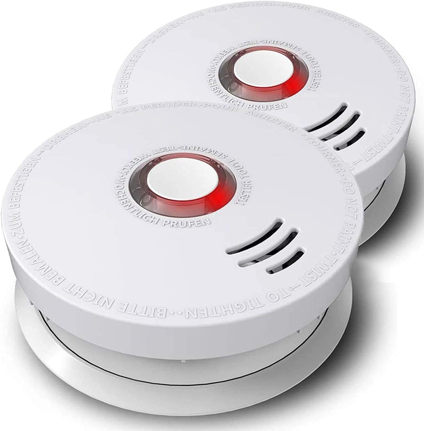2 Pack Smoke Detector Battery Operated, Travel Portable Photoelectric Fire&Co Alarm for Home, Kitchen