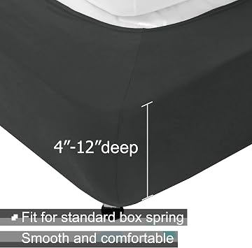 Box Spring Cover Queen Size - Jersey Knit & Stretchy Wrap Around 4 Sides, Alternative for Bed Skirt - Queen/Cal Queen, Gray