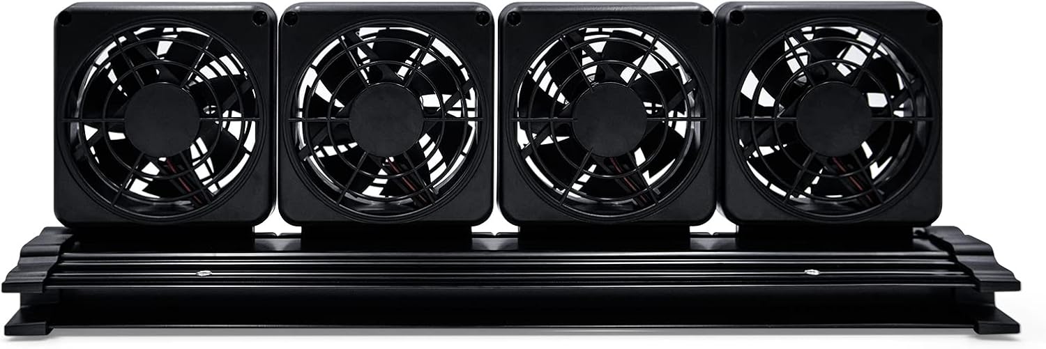 Lvpradior Aquarium Cooling Fan, 2/4 Head Aquarium Chillers Cooling Fan, 2 Wind Speed Adjustable Aquarium Chillers for Salt Fresh Water…