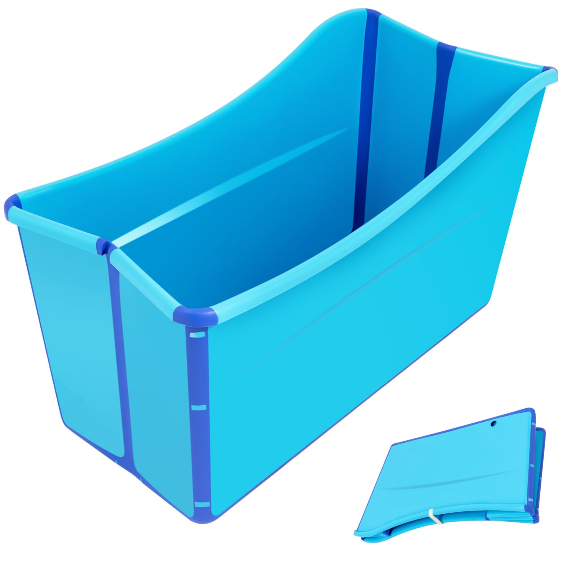 Vasca da bagno mobile, pieghevole, per adulti e bambini, 87 x 46 x 56,5 cm, con tubo di scarico e tappo di scarico in PP + TPE, per camper, bagno, balcone, esterni