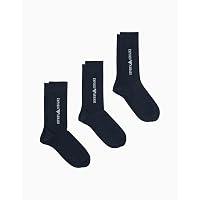 EMPORIO ARMANI Armani Blue/Blue/BL - Confezione da 3 calzini corti da uomo