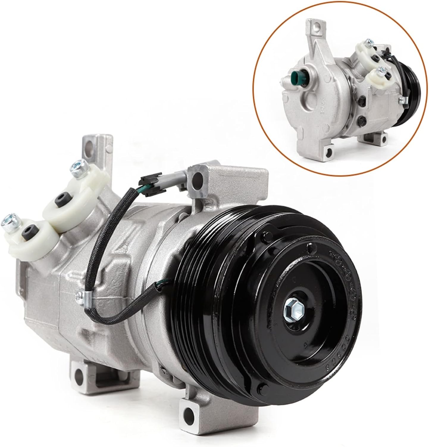 AC Air Compressor w/Cluth Fits for Chevrolet Silverado 1500 GMC Sierra 1500 4.8L, Air Conditioner Compressor with Clutch Fits for Cadillac Chevrolet GMC Replacement