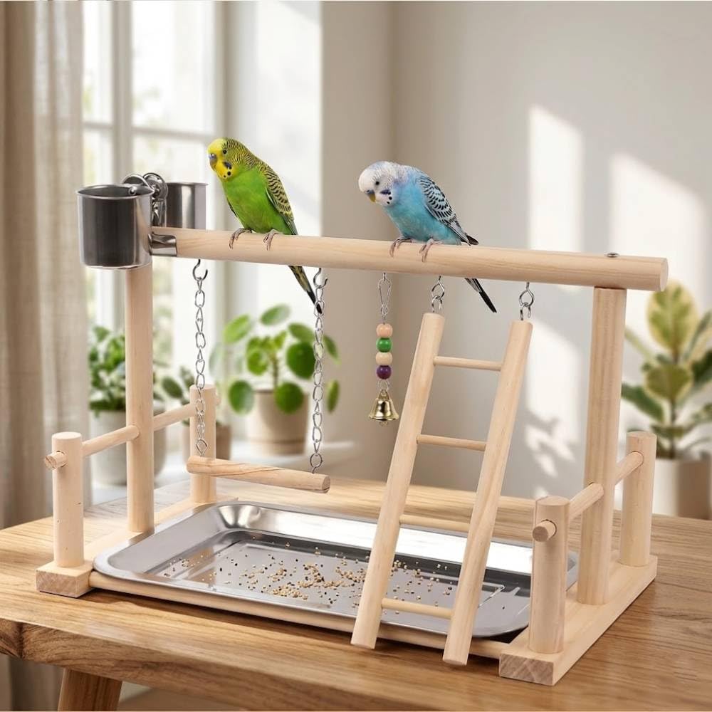 Amazon | インコ おもちゃ アスレチック 遊び場【幅36cm】止まり木
