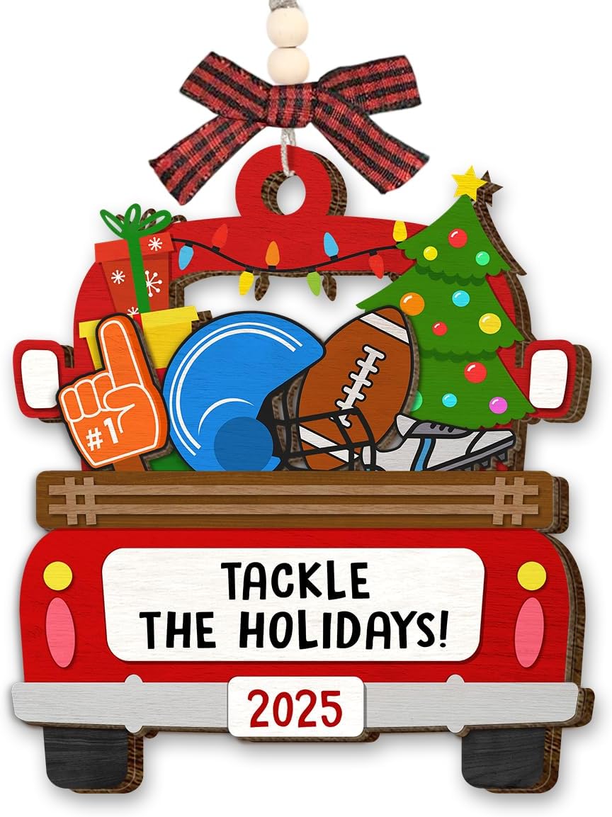Football Ornament 2026 - Footballs Gift for Players Coach Team, Football Christmas Ornaments for Tree Decor, Unique Sport Gifts for Boys, Gifts for Friends Neighbors, Sport Ornaments for Tree