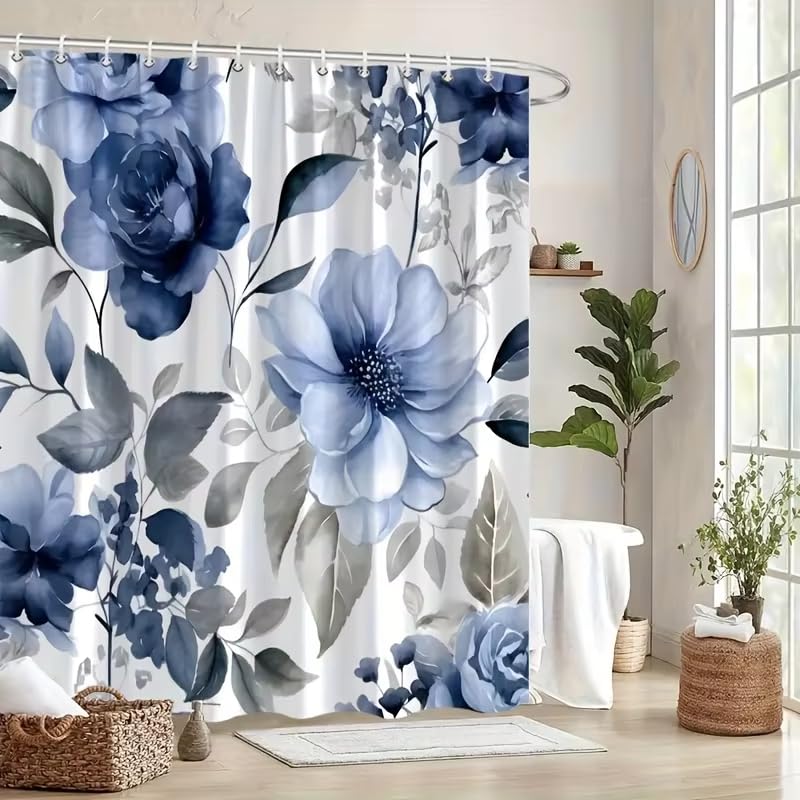 Rideau de douche de qualité supérieure à motifs de roses rideau de salle de bain 130 x 240 cm