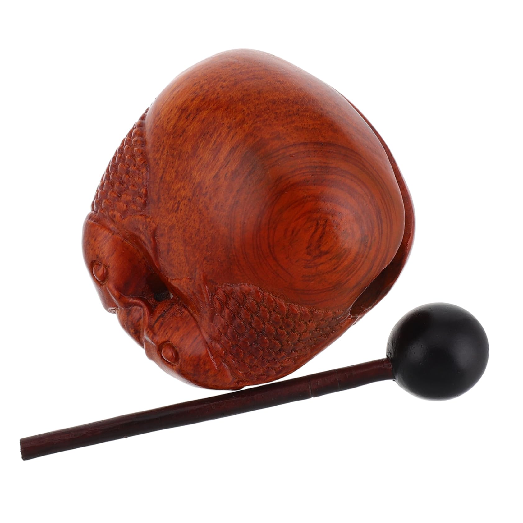 HANABASS Traditional Unfinished Wooden Fish Desk Ornament Durable Rosewood Meditation Drum for Office Workers Vintage Home Decor Versatile Musical Instrument