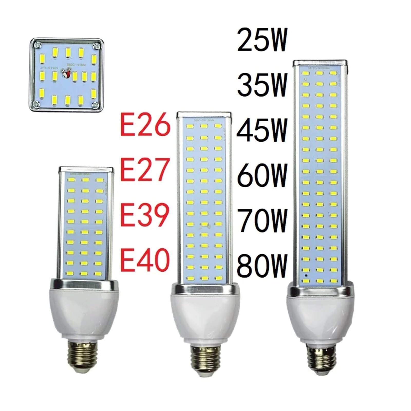 Żarówka LED E27 Corn Light Lampa kukurydziana 25W 35W 45W 60W 70W 80W Żarówka LED o wysokiej jasności Reflektor Oświetlenie dużych powierzchni(Warm White,E27 45W)