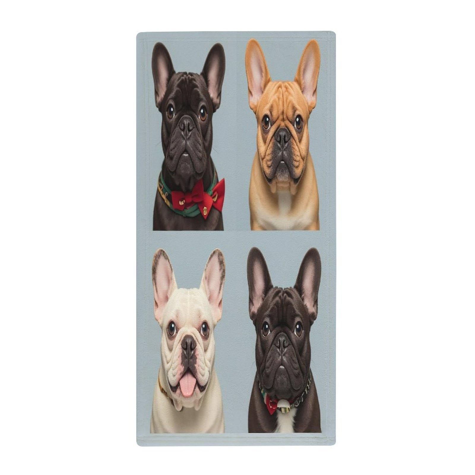 FekiLoot French Bulldog Bath Towel Super Soft Highly Absorbent Bath Towel Fashion Quick Drying Bathroom Towel Soft Large Fingertip Towels for Bathroom Gym Travel Camp Pool
