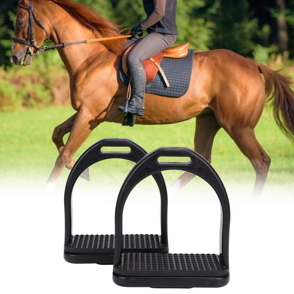 Estribos de Seguridad para Silla de Montar 1 par de Estribos de Caballo Livianos Y Duraderos para Montar con Seguridad con Alfombrilla de Goma para Niños O Adultos -L