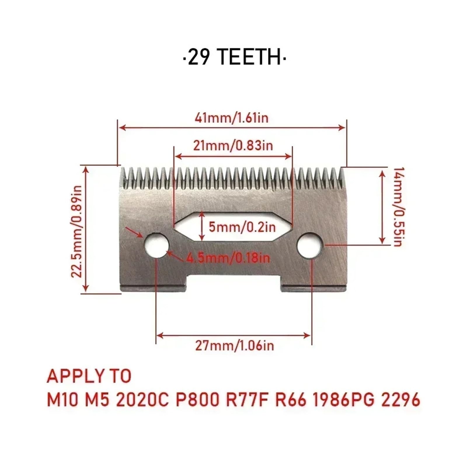 Bewegliche Ersatzklingen Aus Keramik, Kompatibel Mit MADESHOW, M10 M5f KM2296, Professioneller Haarschneider, Haarschneidemaschine, Kopfschneider(Silvery-10)
