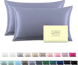 Silk Pillowcase for Hair and Skin,Soft,Breathable and Sliky 100% Queen Silk Pillow Case Set of 2,Both Sides Natural Mulberry Silk Pillowcases with Hidden Zipper(Queen Size 20"X 30",2pcs)