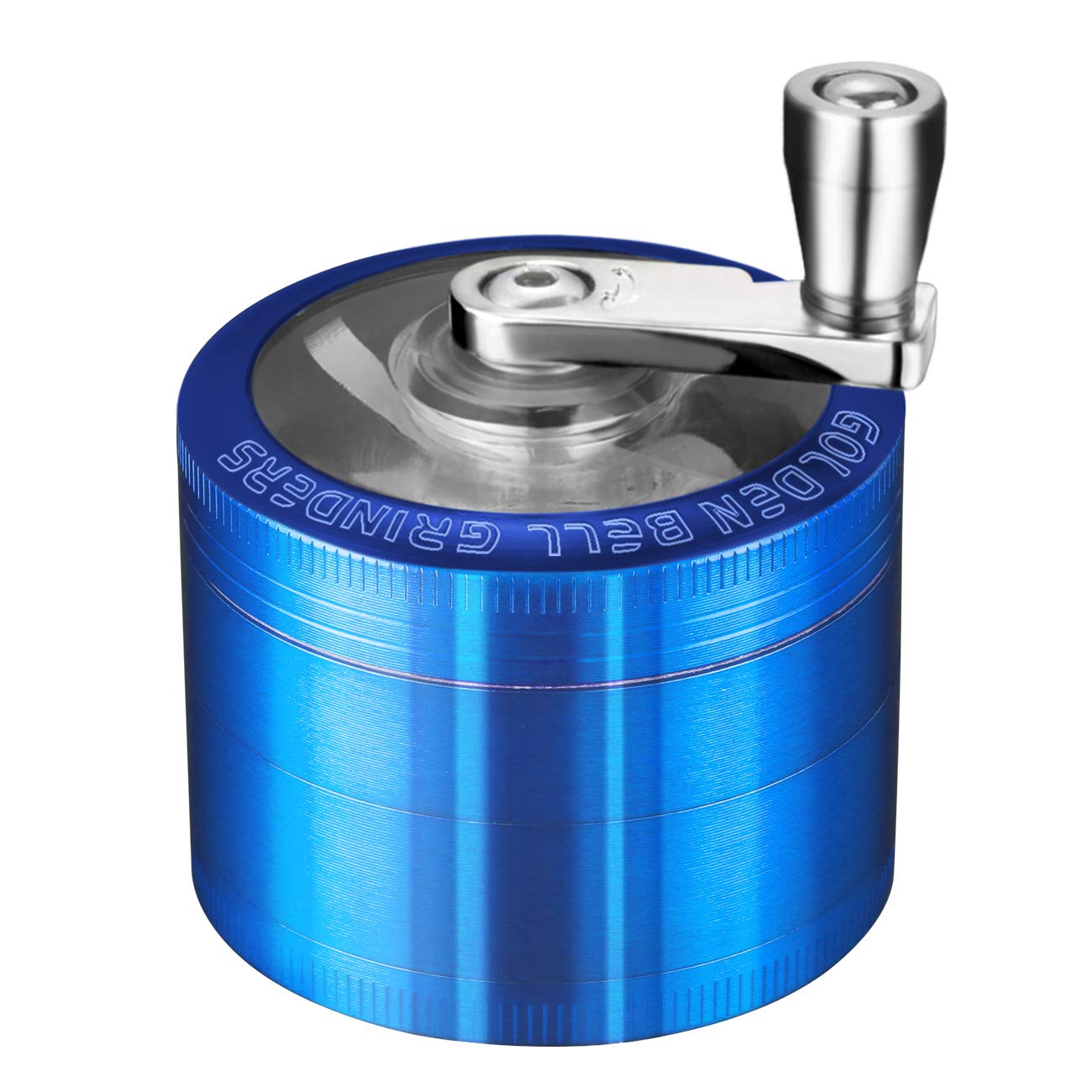 Golden Bell2 inch Hand Cranked Spice Grinder - 4 Layers Zinc Alloy - Blue