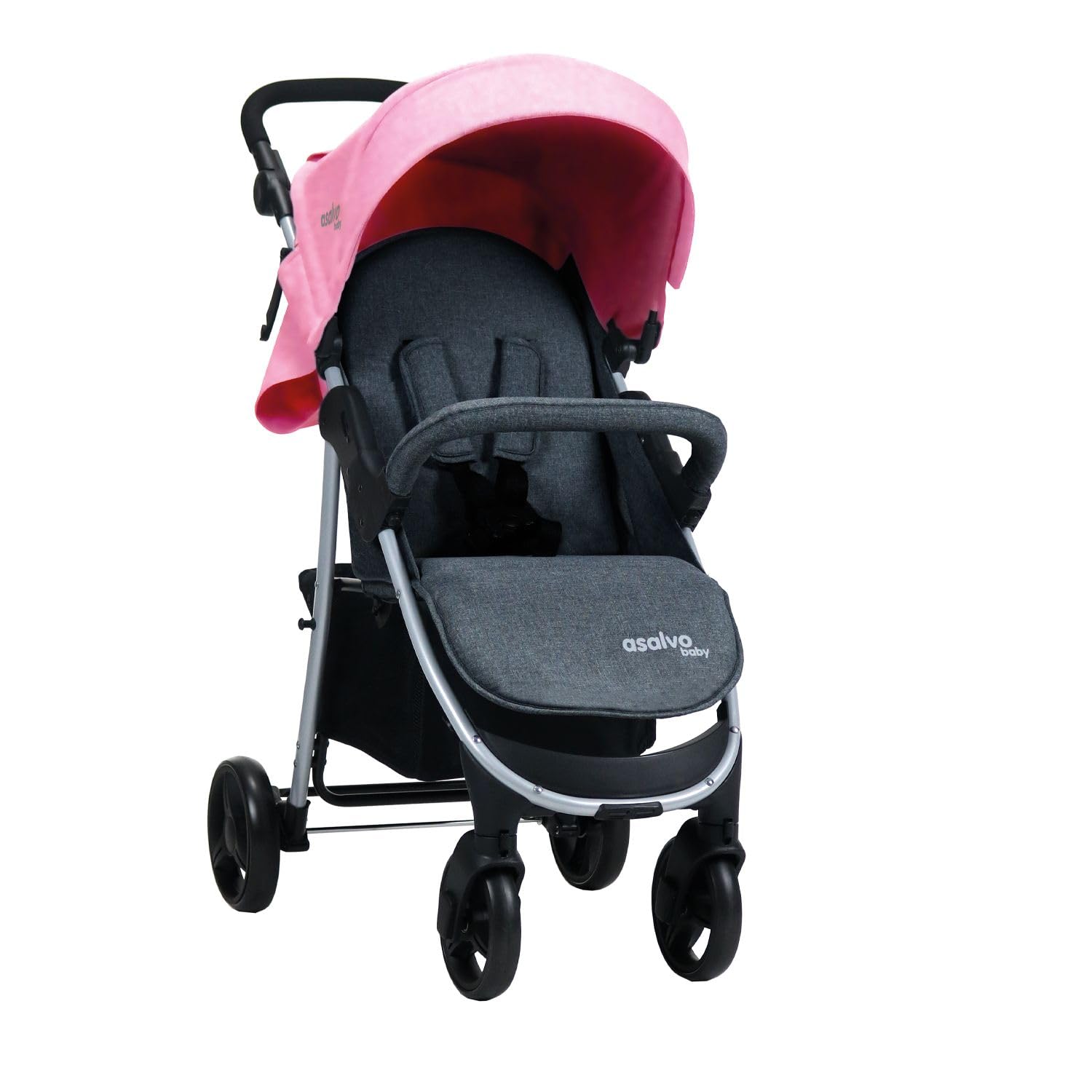 Paris, passeggino reclinabile e compatto, per bambini fino a 24 kg, capotasto SPF50+, imbracatura a 5 punti, manubrio regolabile, pieghevole facile, rosa