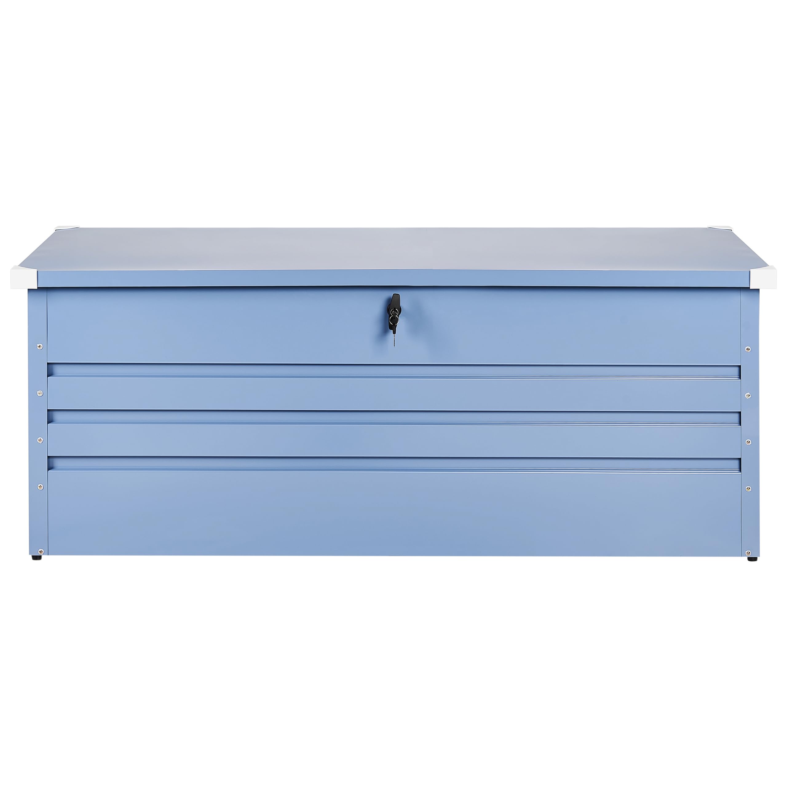 Beliani Cassapanca da esterno in acciaio zincato blu 165 x 70 cm