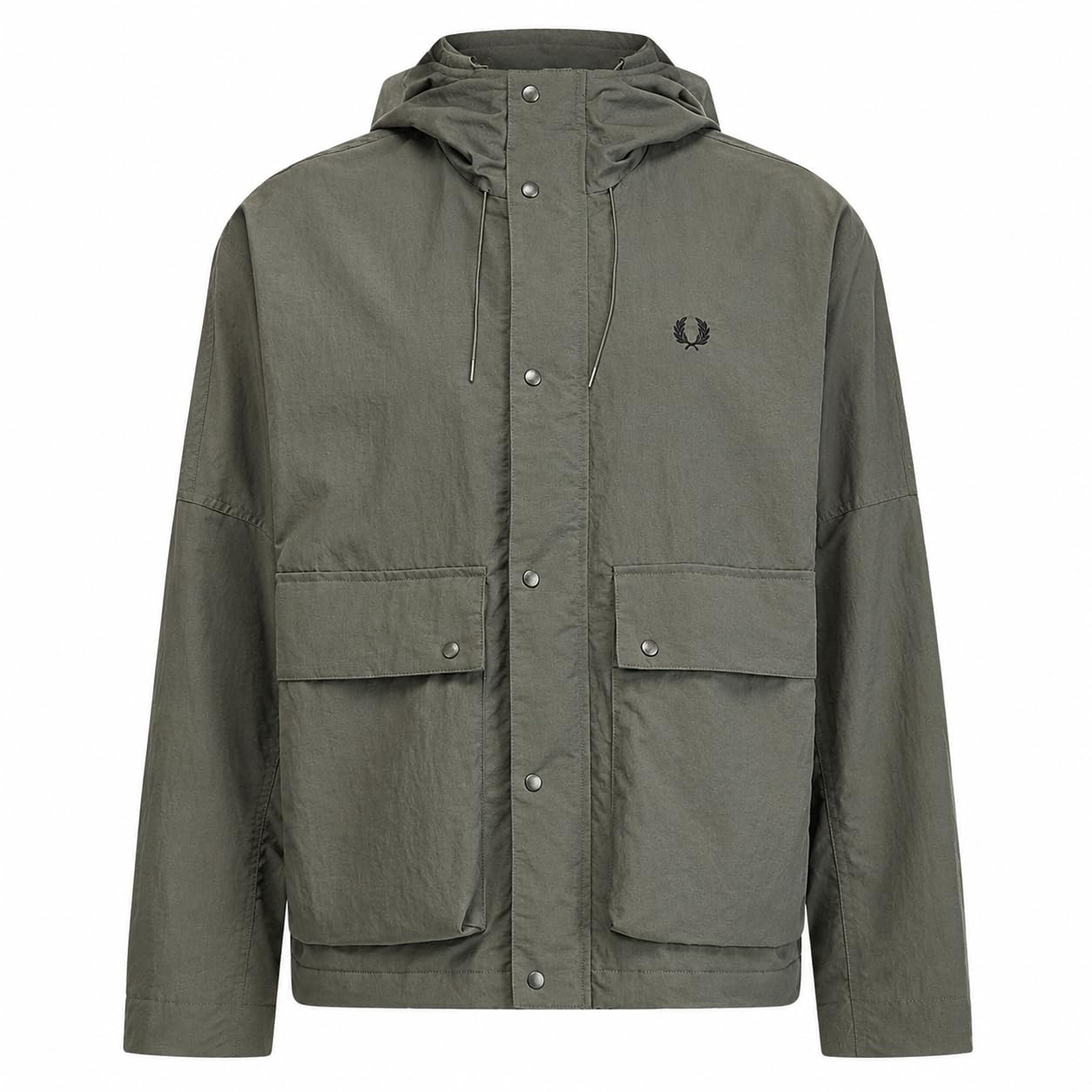 Fred Perry Men's Cropped Ripstop Parka Jacket Field Green