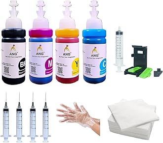 ANG Universal Refill Kit for DeskJet 1000, 1010, 1050, 1510, 2000, 2050, 3050 Printers | Full Ink Set