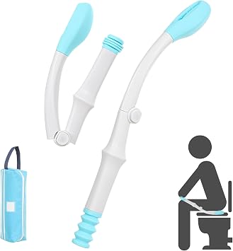 Portable Toilet Aids for Wiping - 15.7 Press to Fold Long Reach Comfort Bottom Buddy Wiping Aid - Travel Butt Wiper After Surgery for Disabled,Elderly,Pregnant