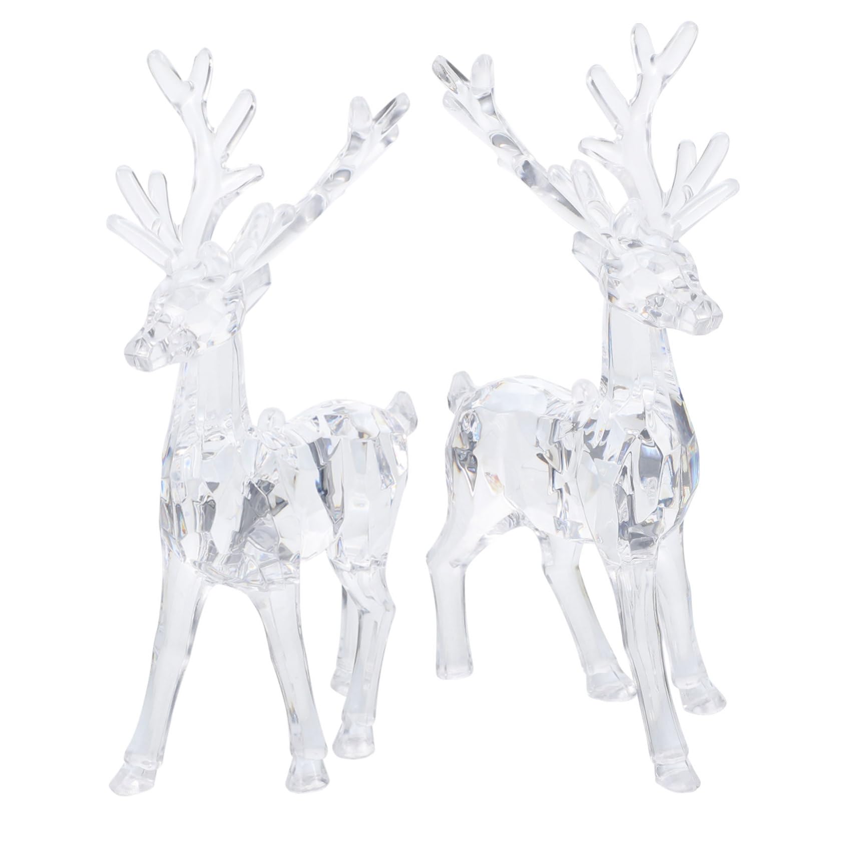 Statue de cerf de Noël en acrylique transparent le cadeau idéal pour décoration intérieure