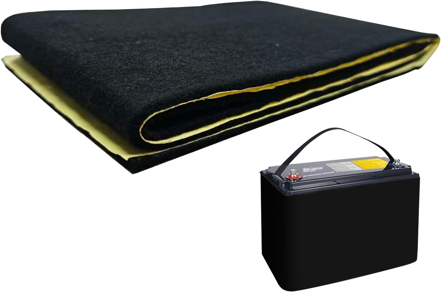 Car Battery Insulation Kit, Includes 82.7x7.1in Battery Wrap Self-Adhesive Backing for Extreme Cold/Hot Weather Protection High Performance Thermal Shield for Vehicles Trucks & RVs (5mm*18*210cm)