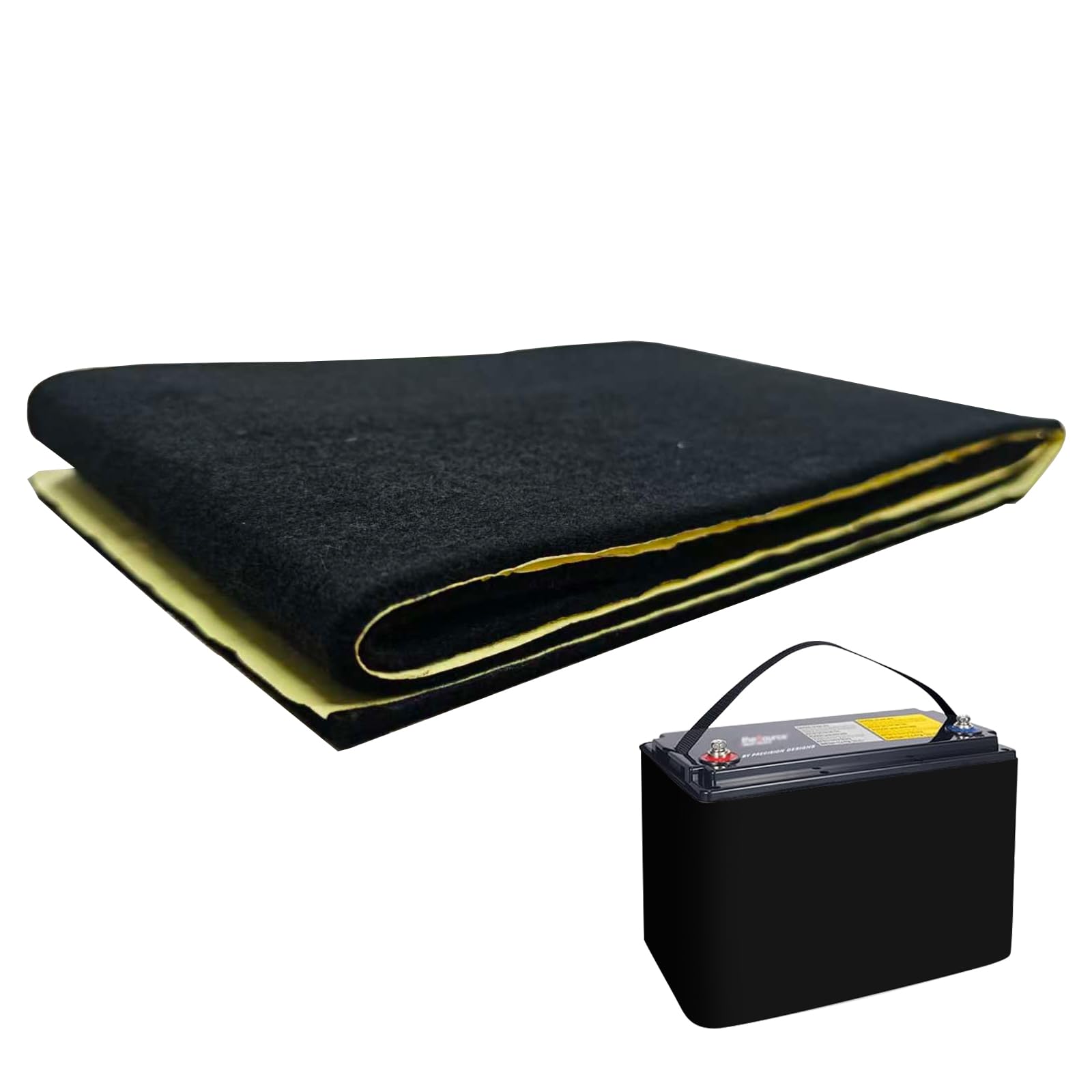 Car Battery Insulation Kit, Includes 82.7x7.1in Battery Wrap Self-Adhesive Backing for Extreme Cold/Hot Weather Protection High Performance Thermal Shield for Vehicles Trucks & RVs (5mm*18*210cm)