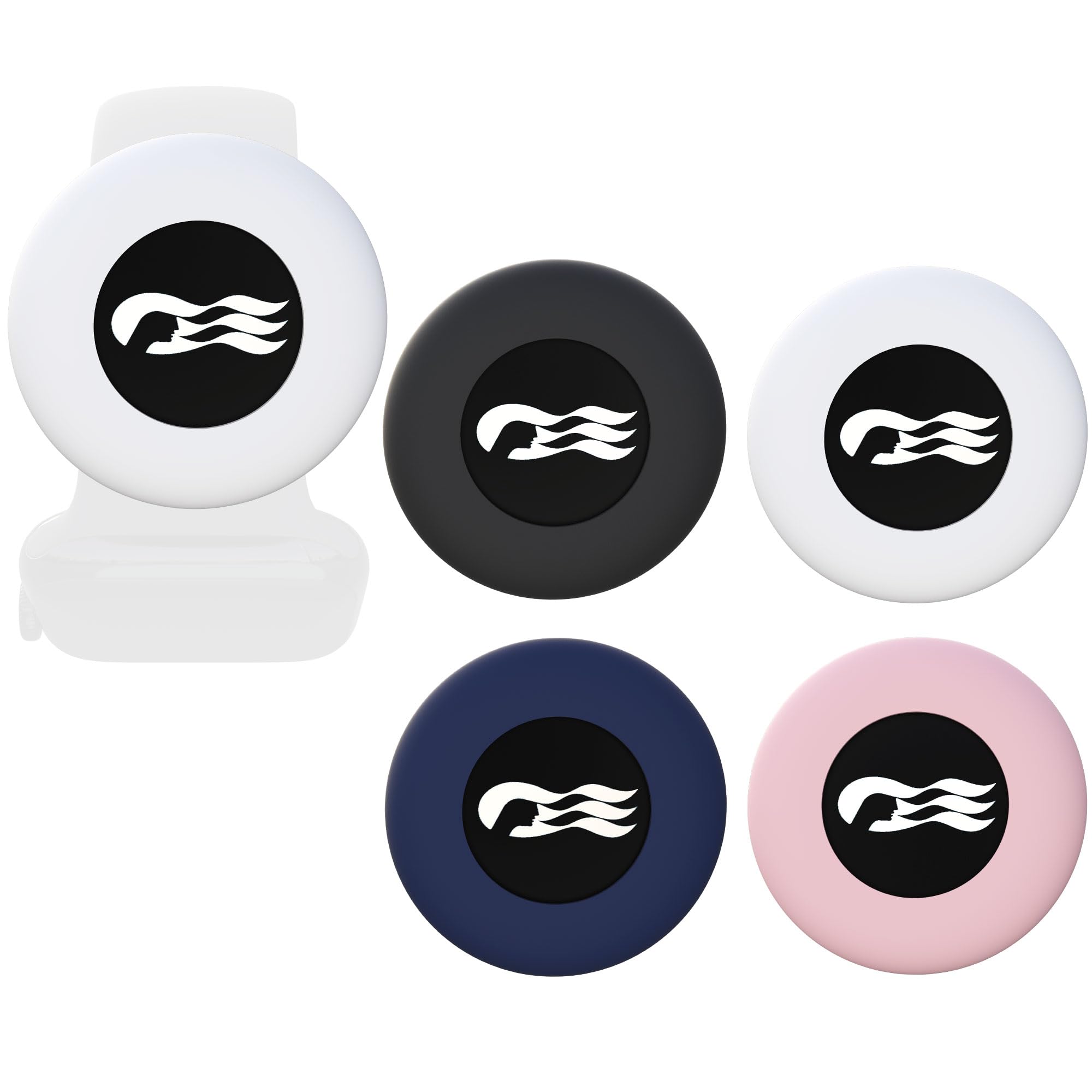 Photo 1 of [4 Pack] Princess Ocean Medallion Watch Adapters - Silicone Cruise Accessories Holder for Carnival Ocean Medallion (2024, 2025, 2026), Fits Watch Wristbands - Black, White, Pink, Dark Blue