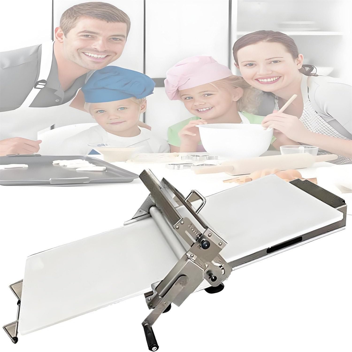 NGDFGR Dough Roller Machine, Manual Compact Sheeter, Stainless Steel, Adjustable Thickness 0.5-17.5Mm/0.5-27Mm, Commercial Use,Rs201