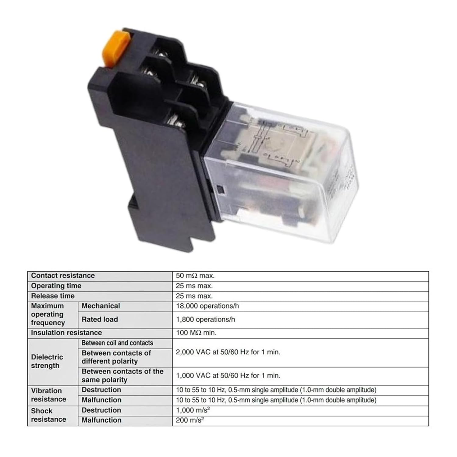 6 Pcs LY2NJ Relay Module, Relay Switch with Socket Base 8-pin AC36V Coil 10A DPDT