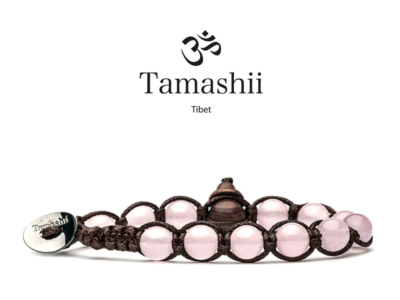 Tamashii Bracciale originale tibetano realizzato con pietre naturali GIADA ROSA
