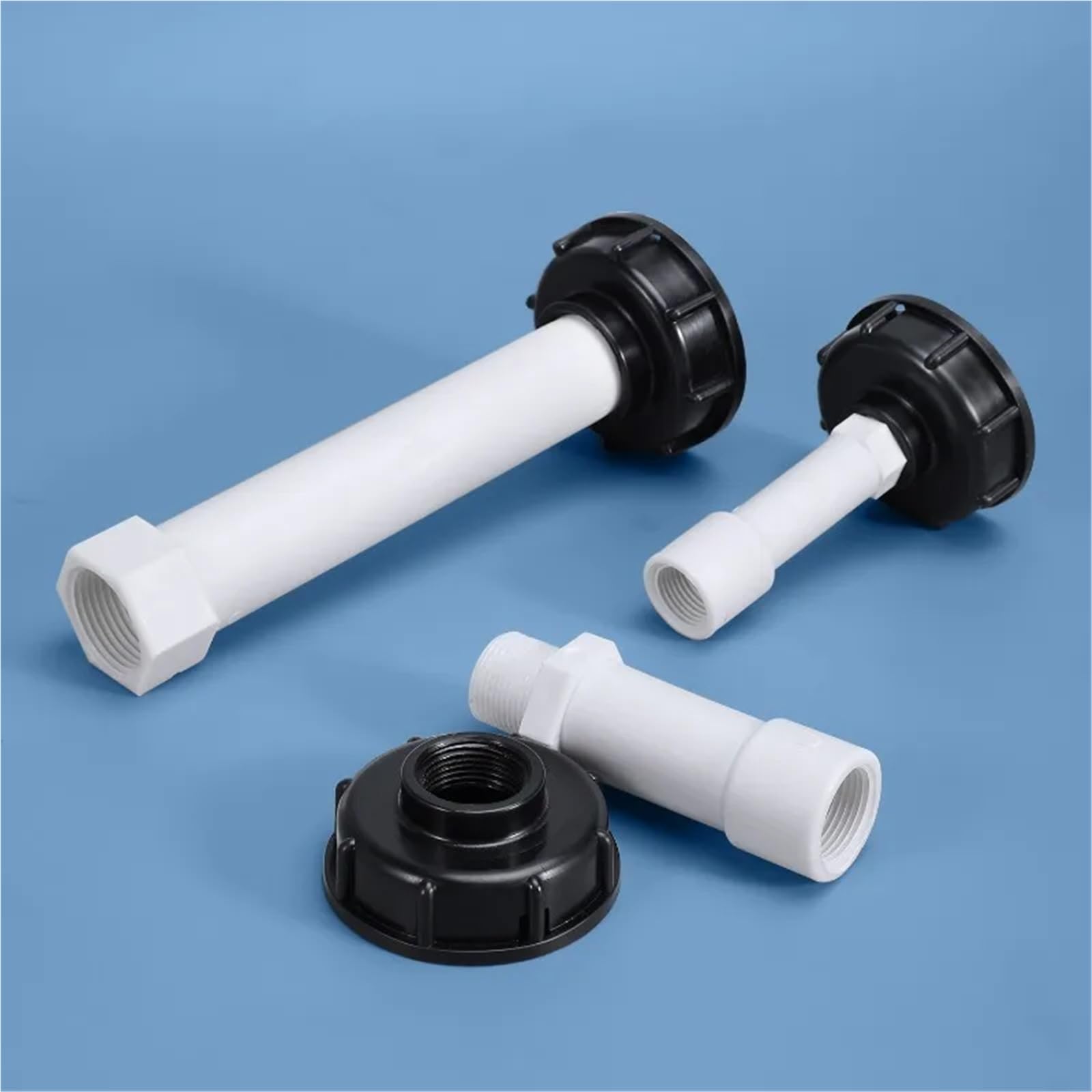 Adaptador for tanque IBC, conexión de manguera riego S60x6, conector rosca gruesa y válvula repuesto for tubo extensión 1/2", 3/4" 1"(2)