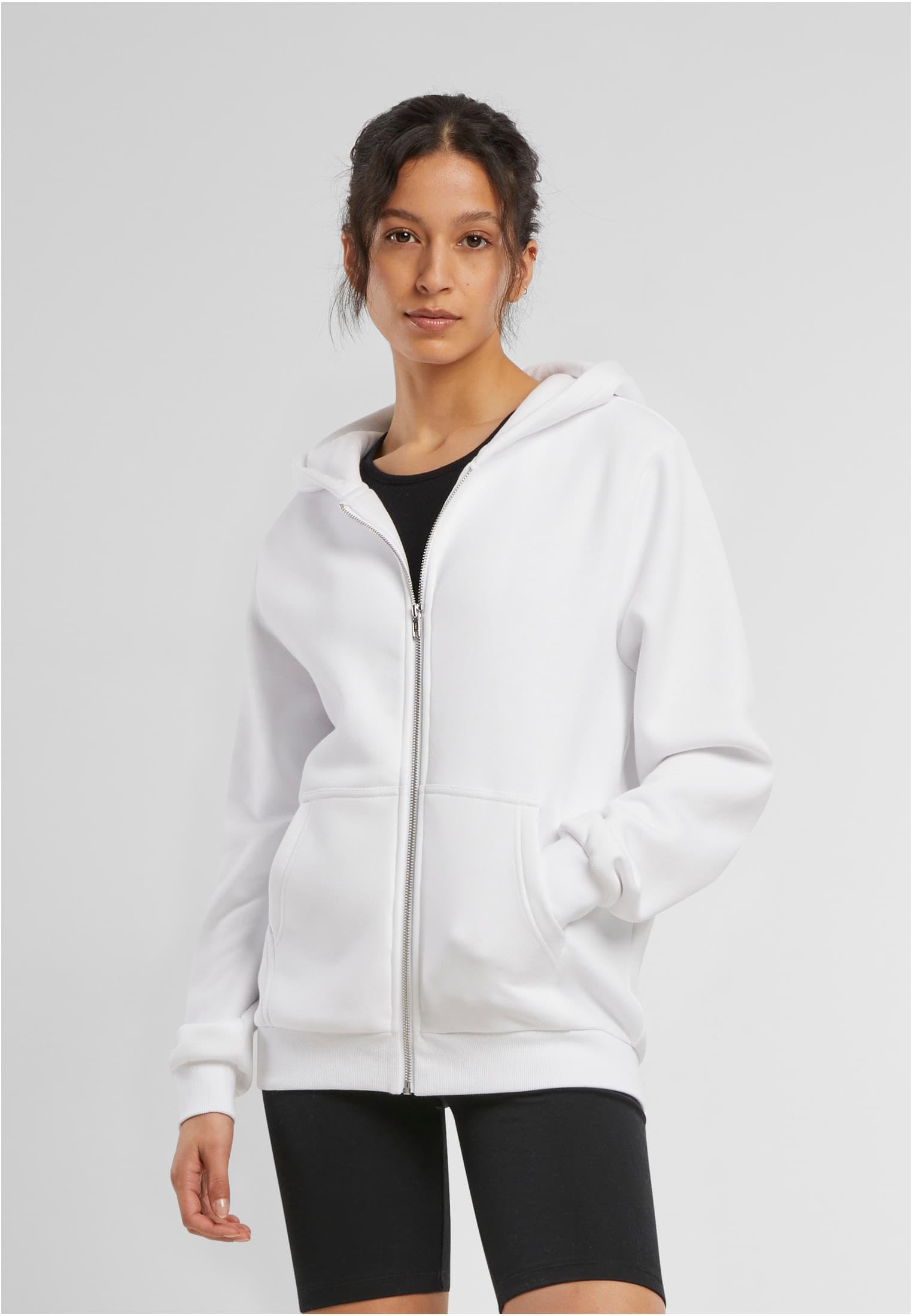 Build Your Brand By290-ladies Fluffy Zip Hoody Hooded Sweatshirt Mujer (Pack de 1)