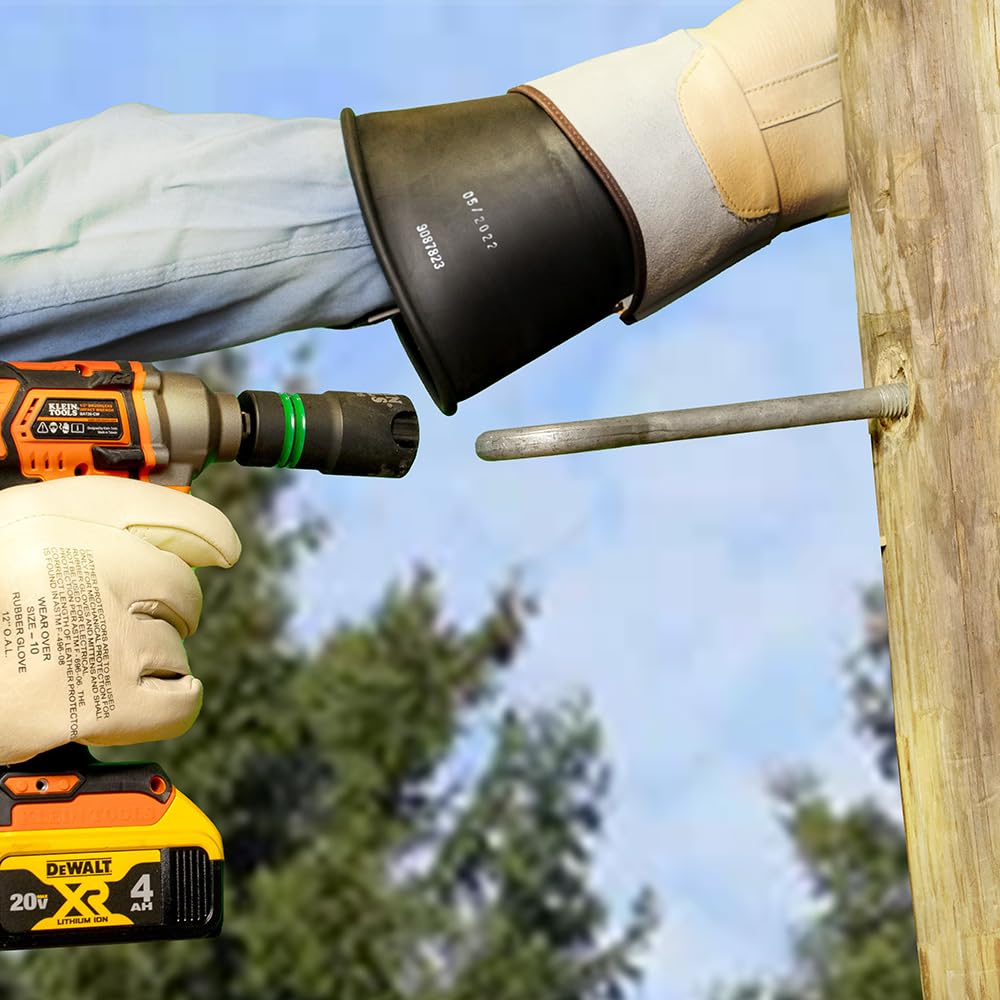 Klein Tools 66090 Zestaw nasadek udarowych 1/2 cala, konstrukcja szczelinowa 2 w 1, 12-punktowe głębokie nasadki, do kluczy udarowych, zawiera walizkę narzędziową, 6-częściowy