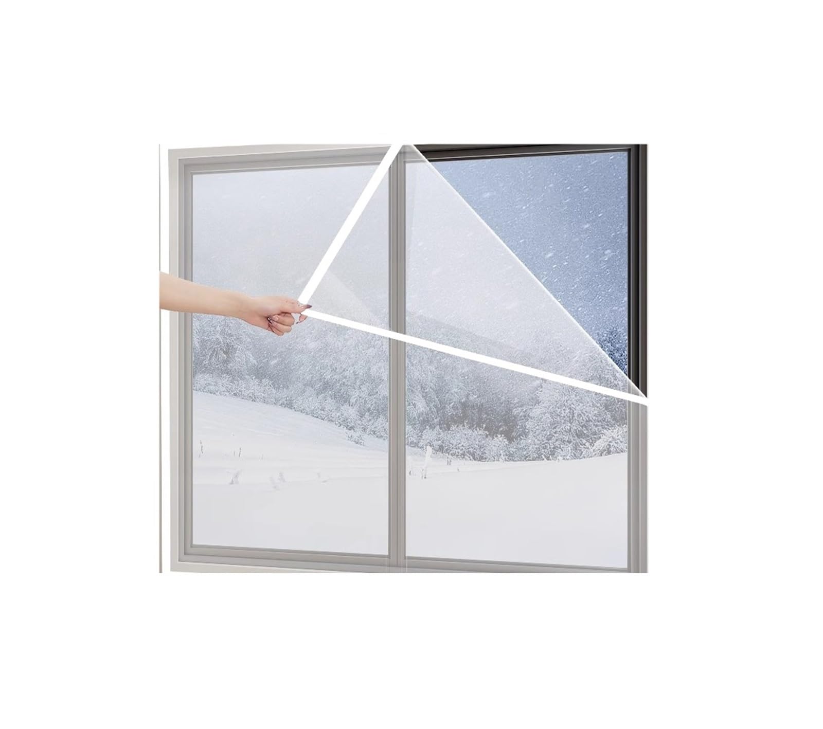 Supkancl 1pc Transparent Double-Layer Thermal Winter Curtain Windproof And Dustproof Installation With Hook Loop(Width 170,Height 110)